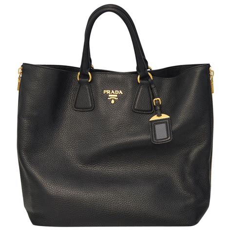 black prada leather bag|prada leather tote handbag black.